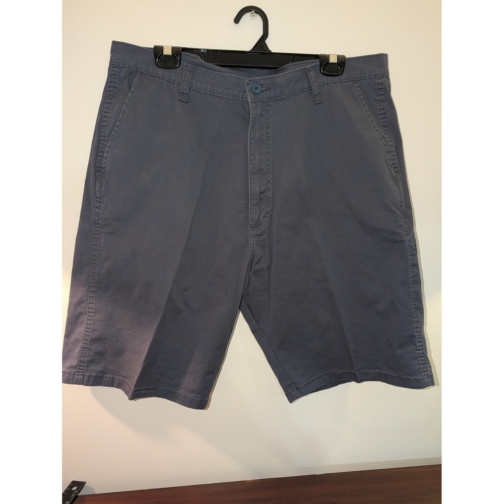 Wrangler Mens 36 Regular Slate Gray Stretch Chino Shorts uUtility Casual